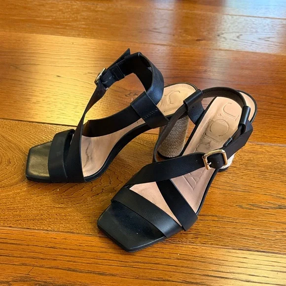 J.Crew Rounded Rope Heels Sandals In Leather - Picture 2 of 7